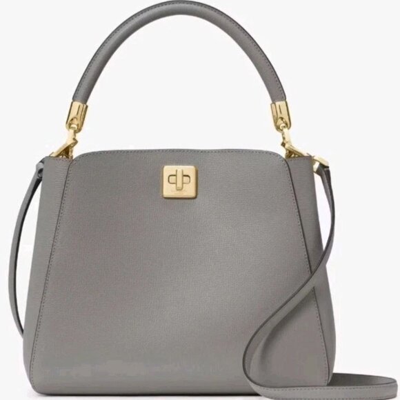 Kate Spade Phoebe Hare Grey Medium Handle Satchel - Picture 1 of 7